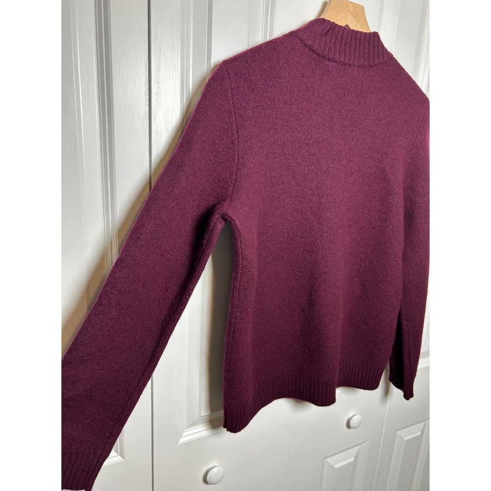 NWT Pendleton 100% Merino Wool Full Zip Knit Cardigan Sweater Burgundy - Picture 10 of 12